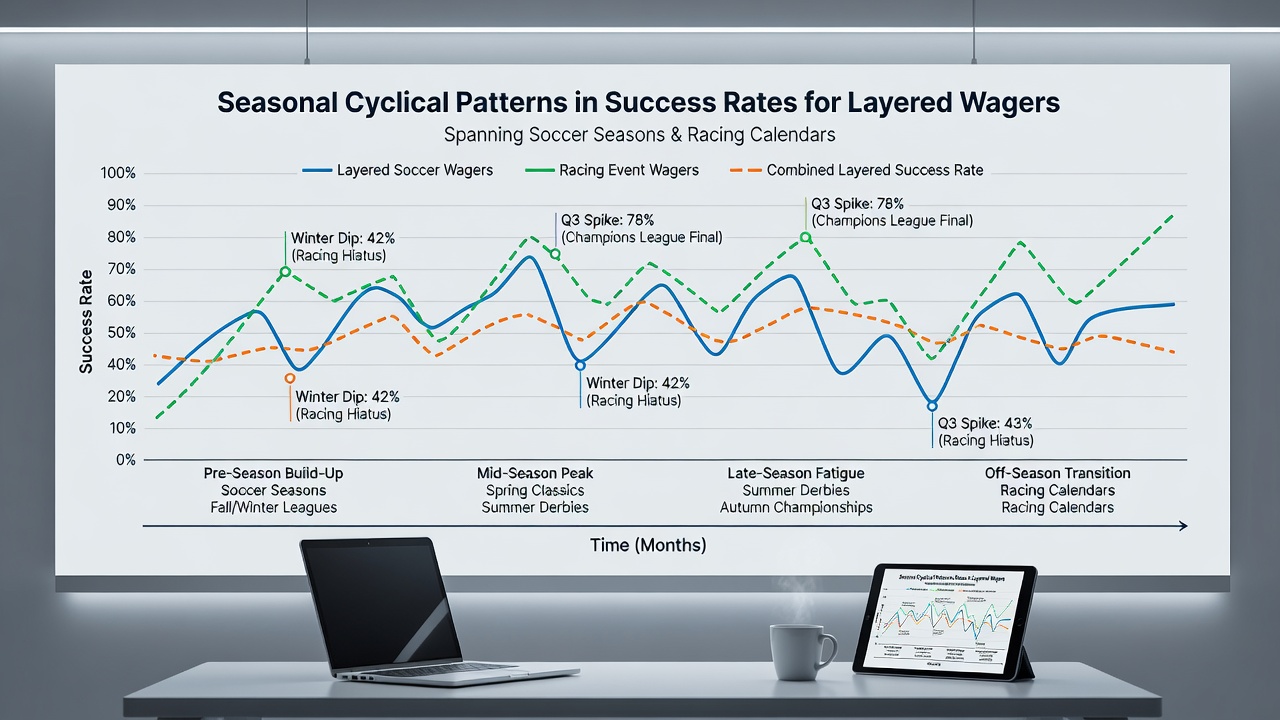 Chart illustrating cyclical performance trends in multi-sport layered betting across annual calendars