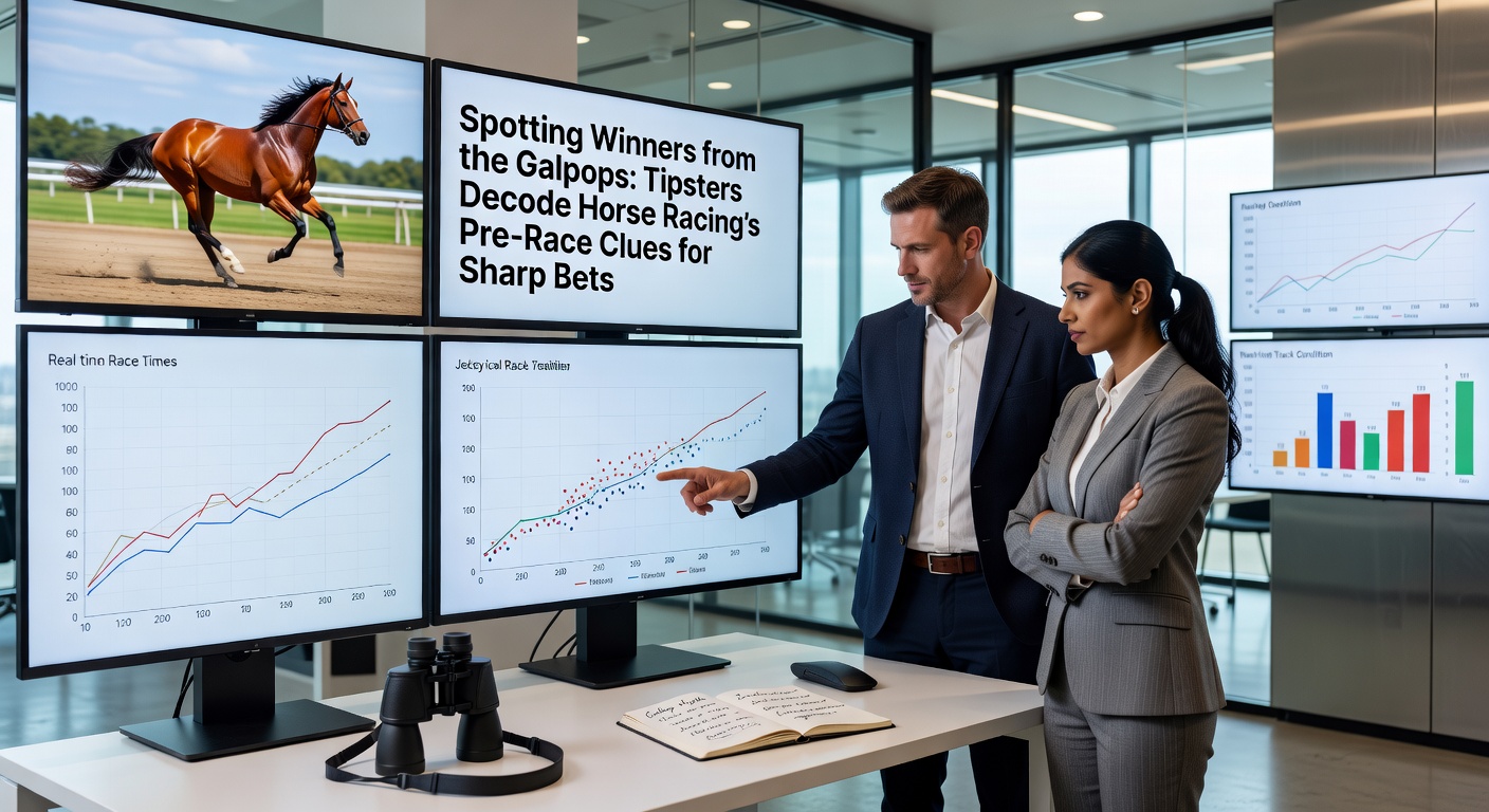 Tipsters huddled around a tote board, cross-referencing gallop notes with betting drifts as horses parade before a major stakes race