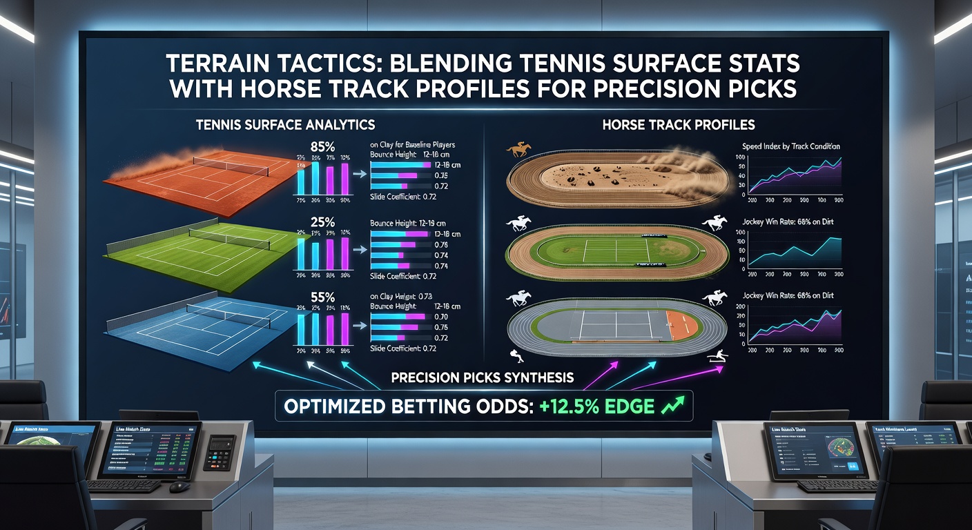 Close-up of a horse galloping on dirt track next to a tennis player sliding on clay, illustrating speed and grip dynamics